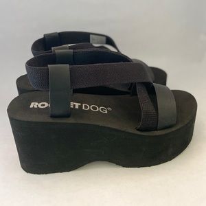 Black platform sandals